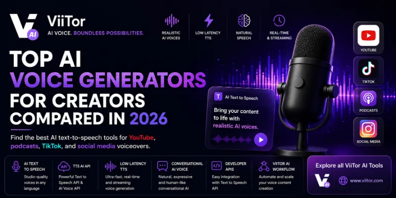 Top AI Voice Generators for Creators Compared in 2026 | ViiTor AI Insights