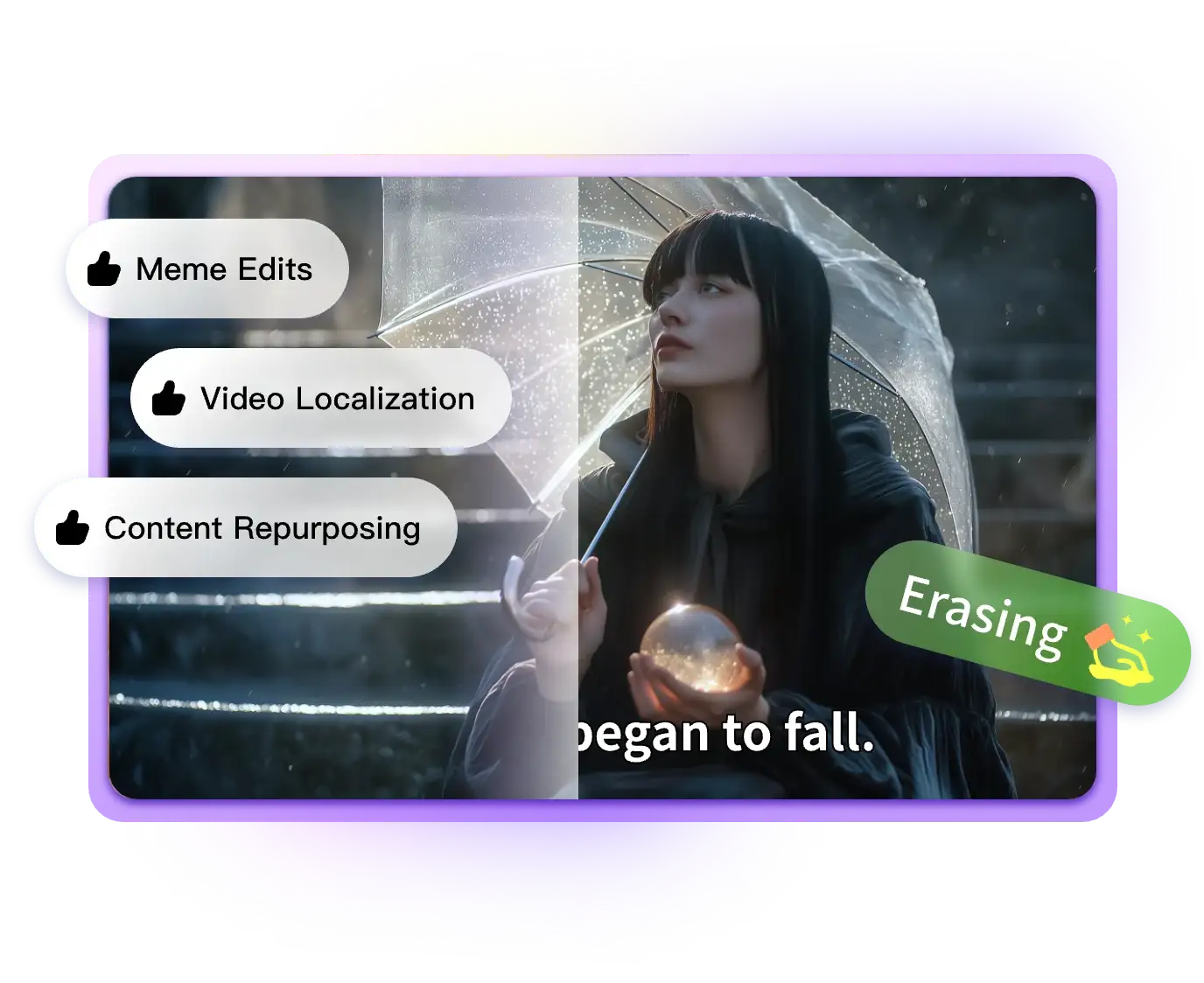 Video subtitle removal preview